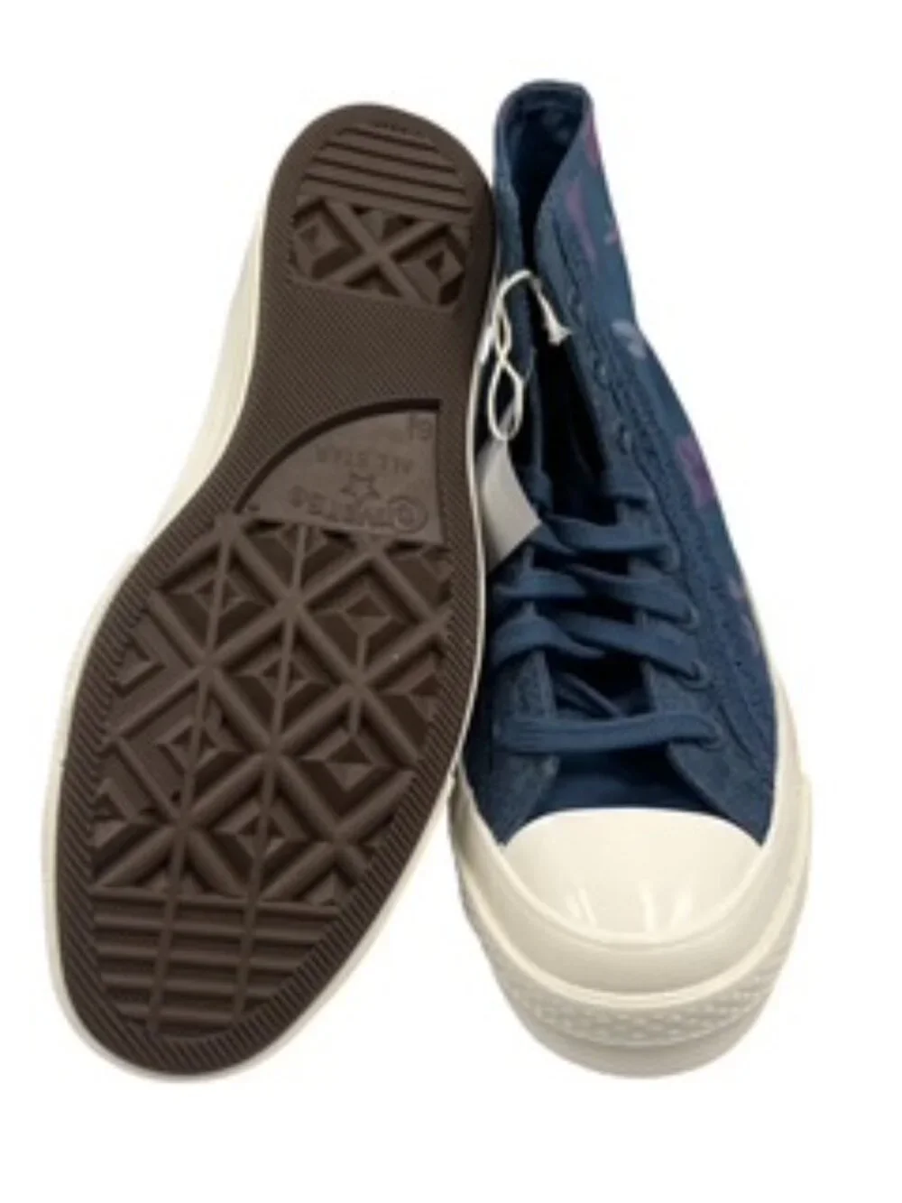 NEW Converse Women’s 8.5 Chuck 70 Blue Floral Satin Hi Tops NWT